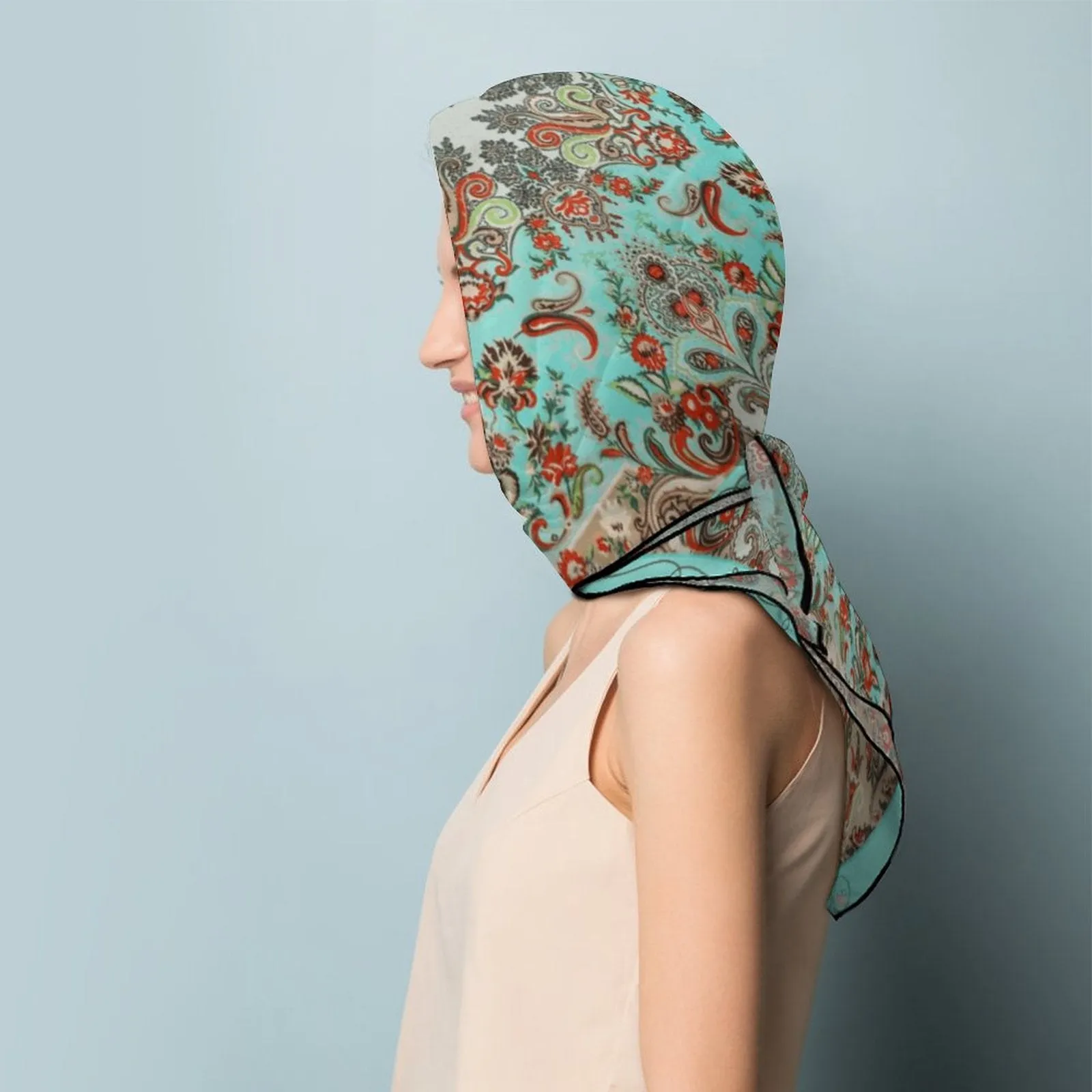 Turquoise in Paisley Scarf, a fabulous explosion of multicolored fun pattern!