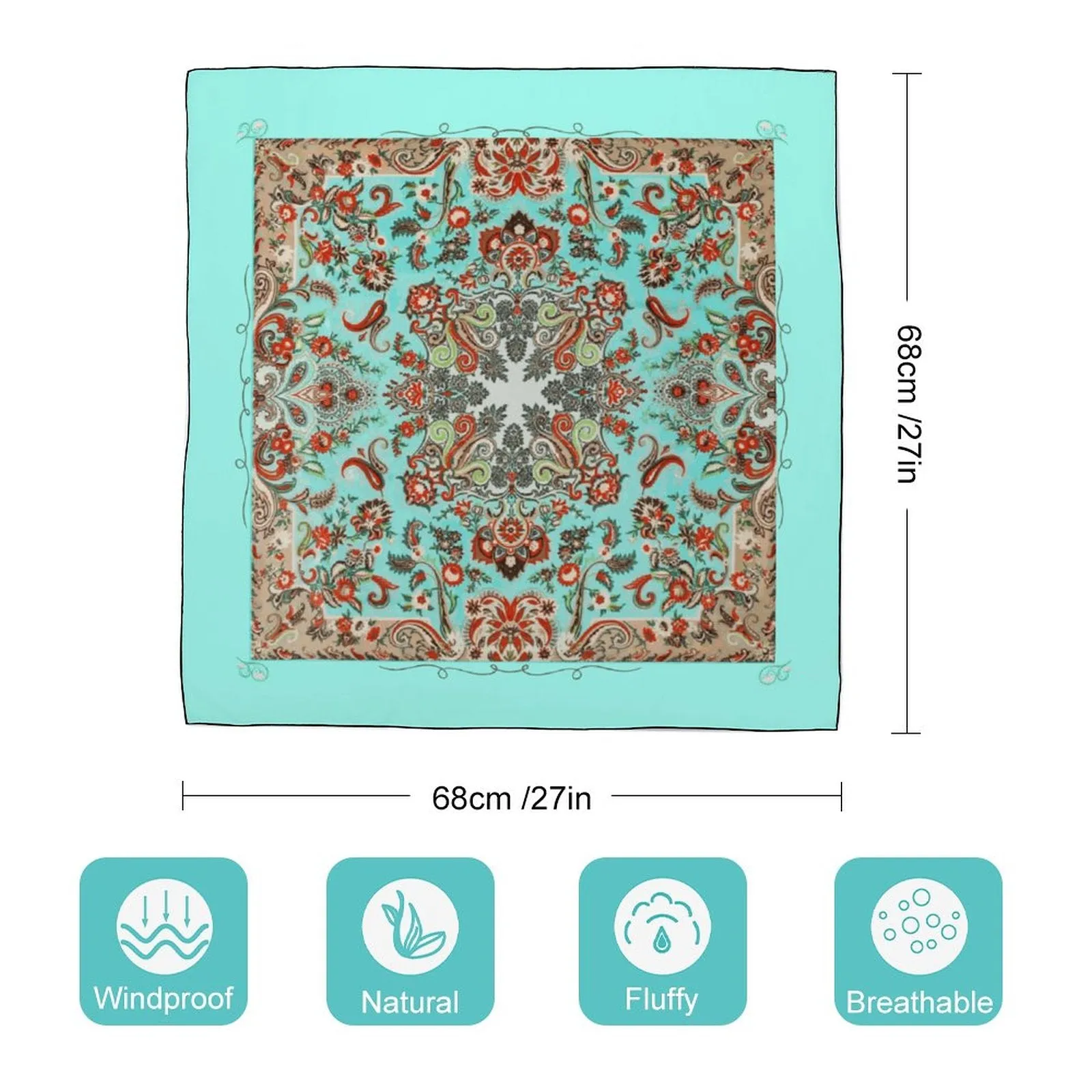 Turquoise in Paisley Scarf, a fabulous explosion of multicolored fun pattern!
