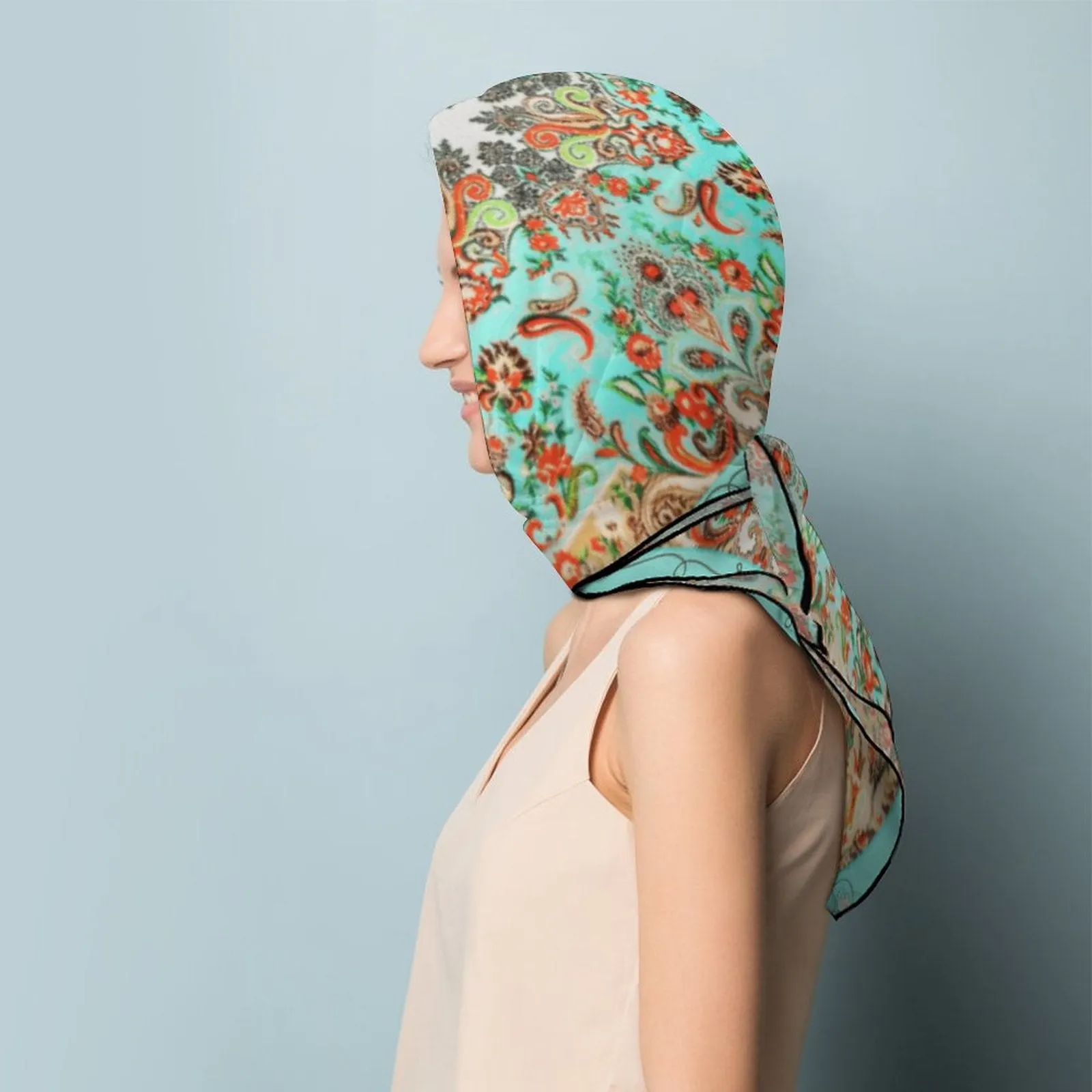 Turquoise in Paisley Scarf, a fabulous explosion of multicolored fun pattern!