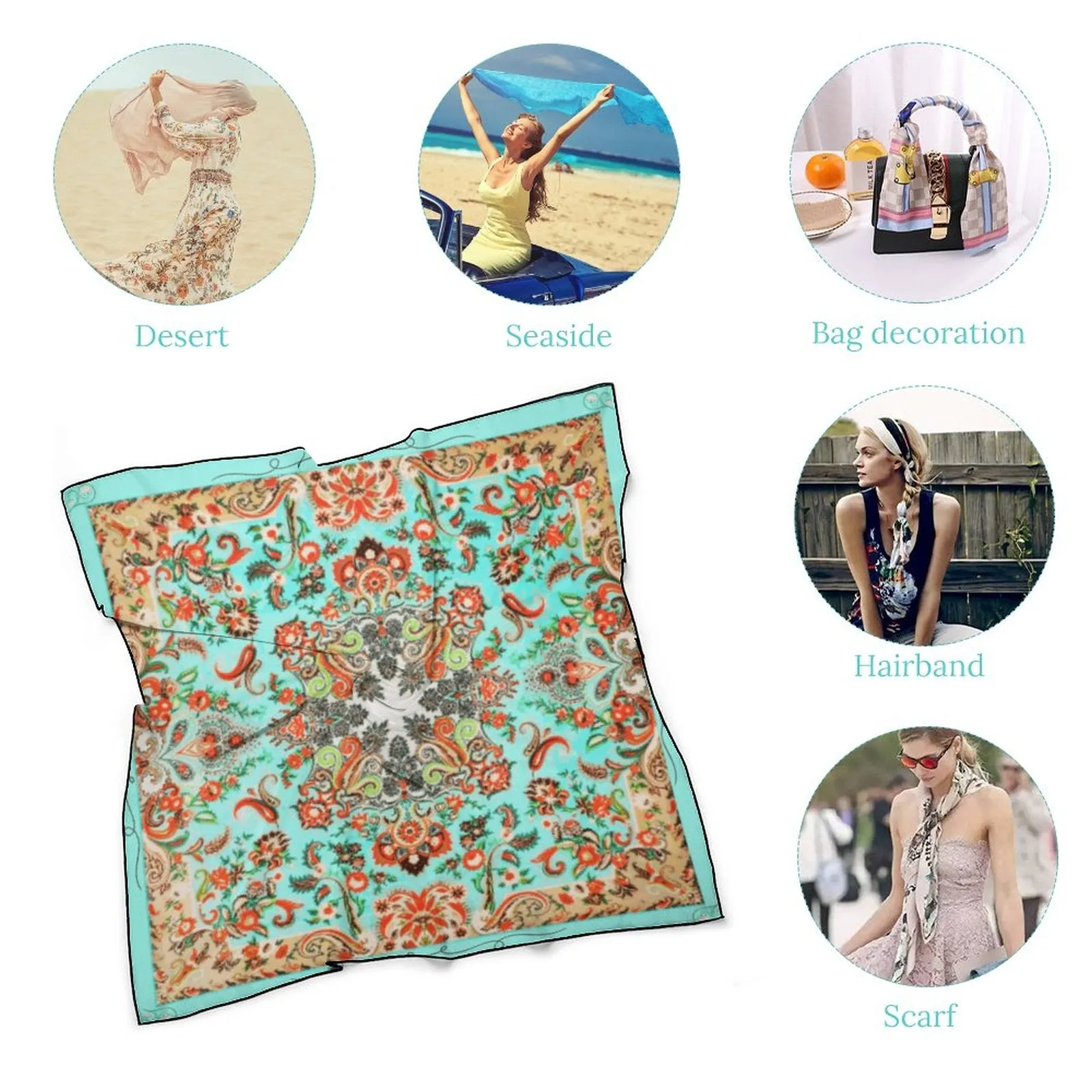 Turquoise in Paisley Scarf, a fabulous explosion of multicolored fun pattern!