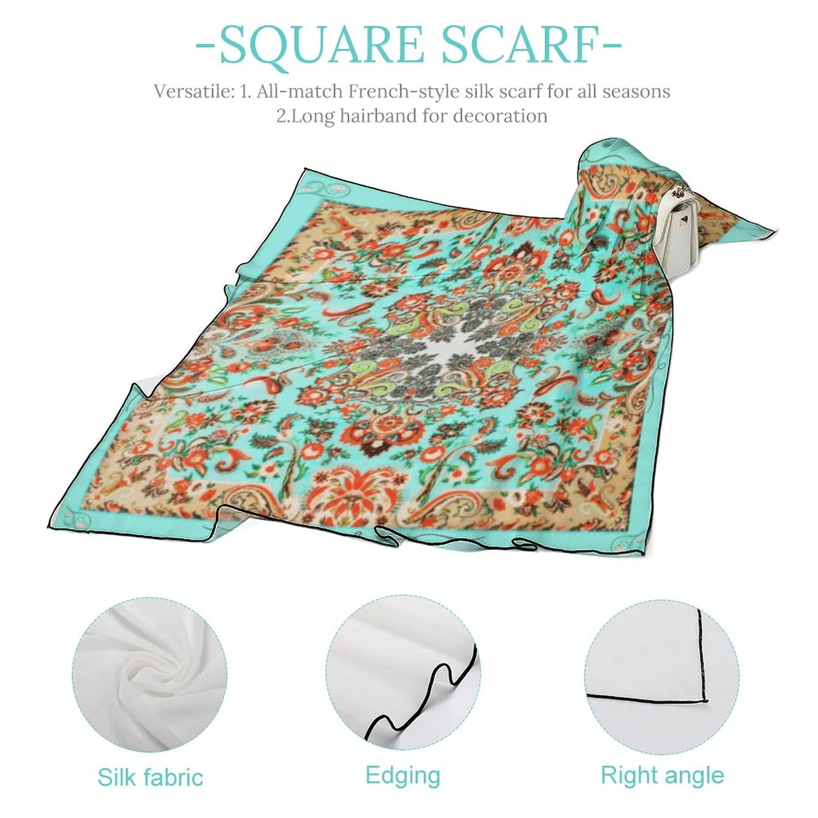 Turquoise in Paisley Scarf, a fabulous explosion of multicolored fun pattern!