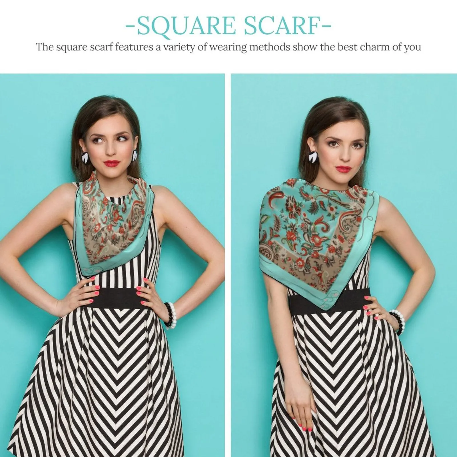 Turquoise in Paisley Scarf, a fabulous explosion of multicolored fun pattern!