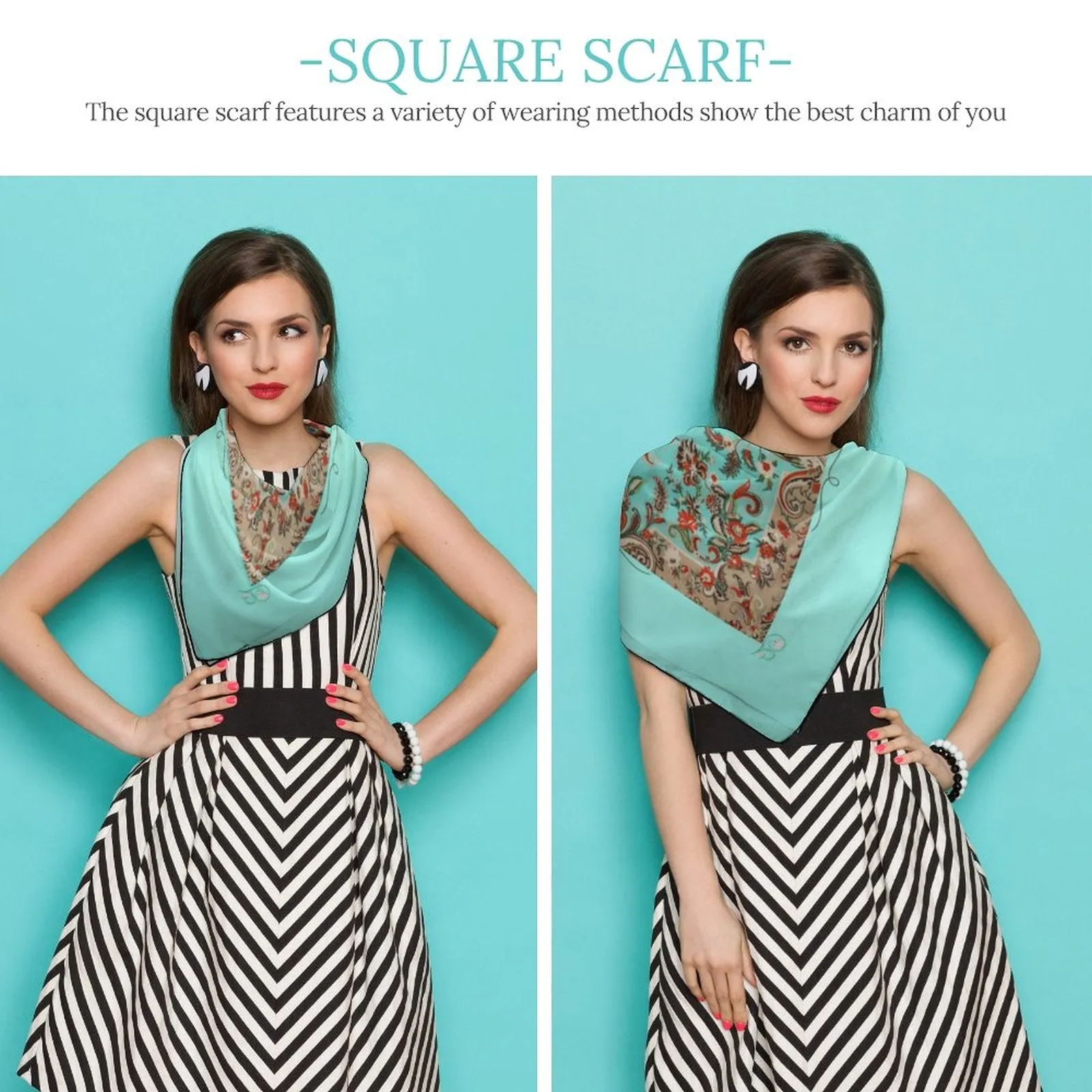 Turquoise in Paisley Scarf, a fabulous explosion of multicolored fun pattern!