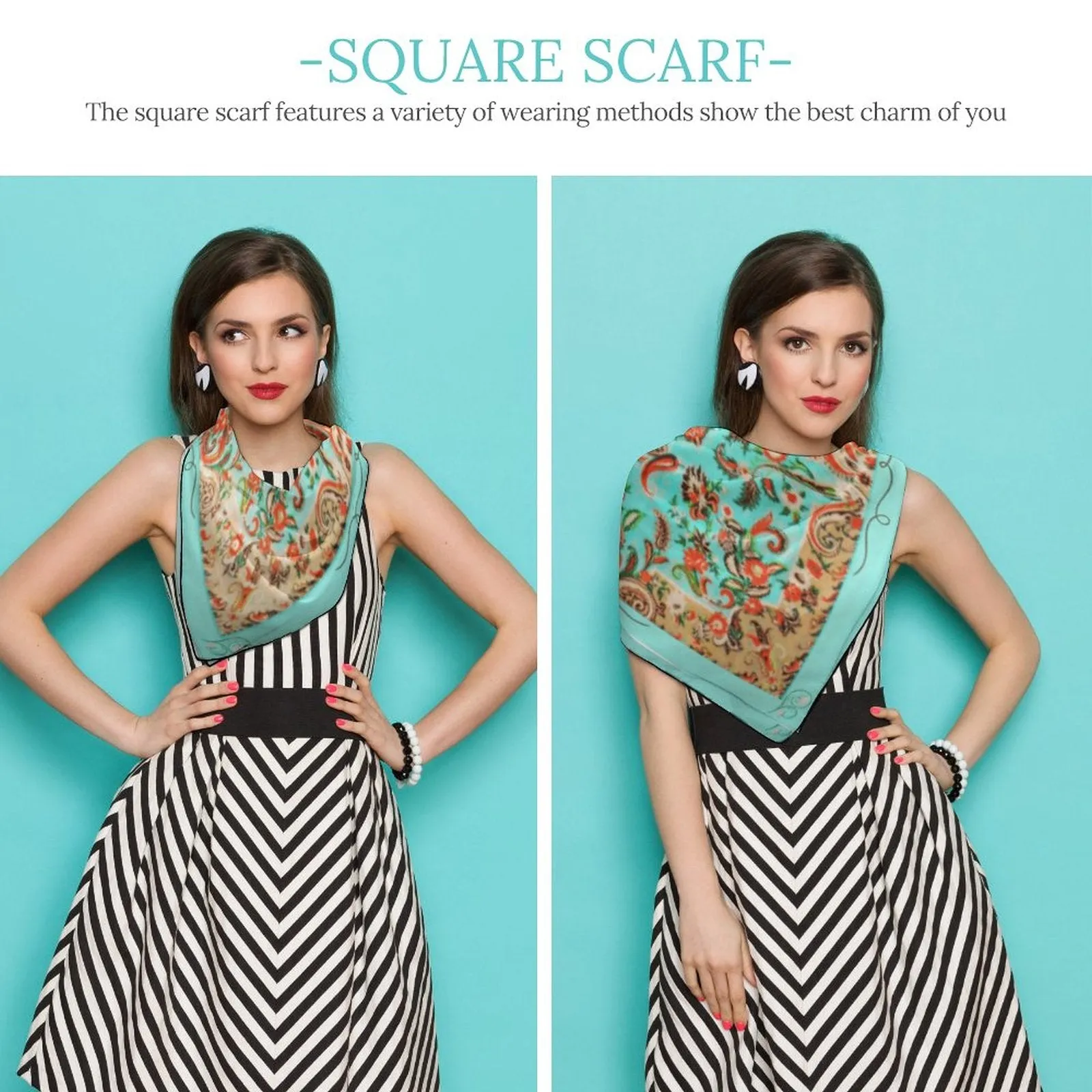 Turquoise in Paisley Scarf, a fabulous explosion of multicolored fun pattern!