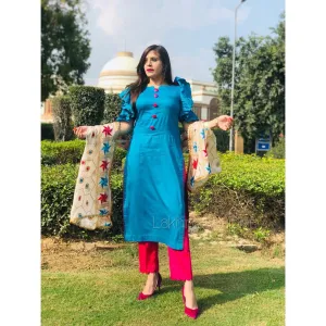 Turquoise Pink Classy Suit