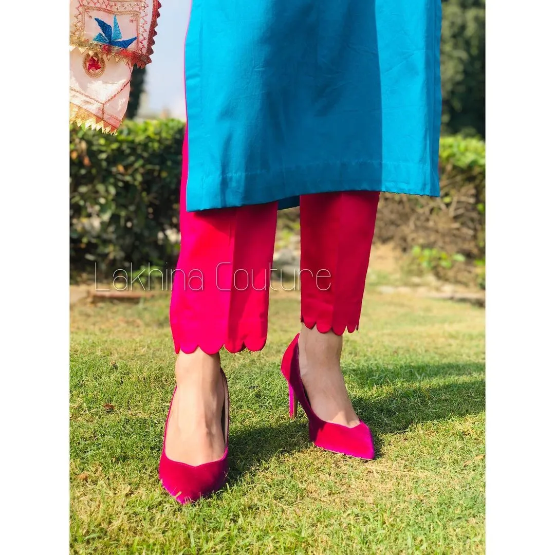 Turquoise Pink Classy Suit
