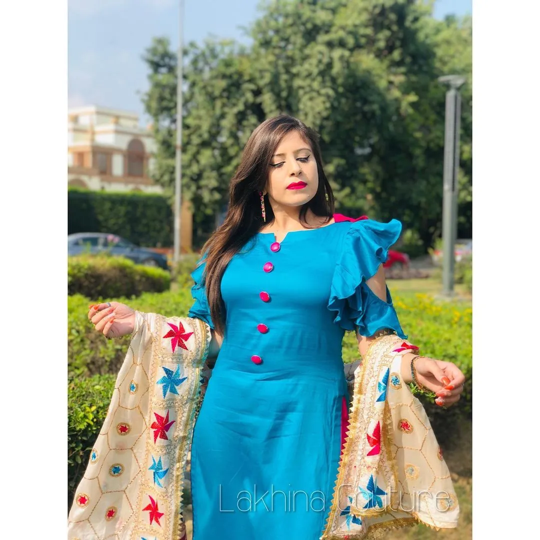 Turquoise Pink Classy Suit