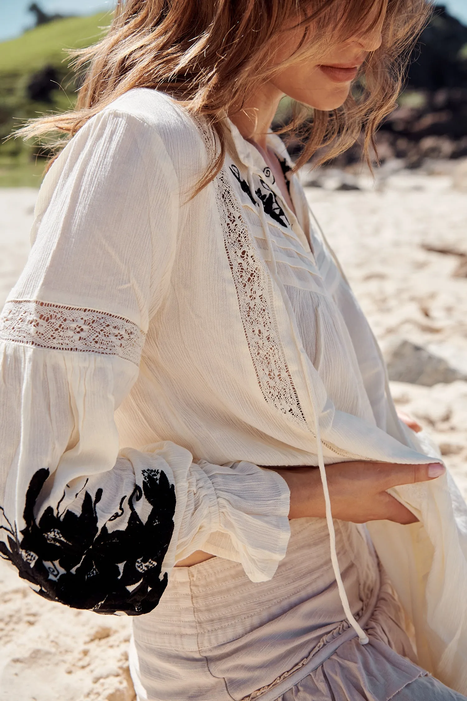 Tusalossa Embroidered Top- Free People