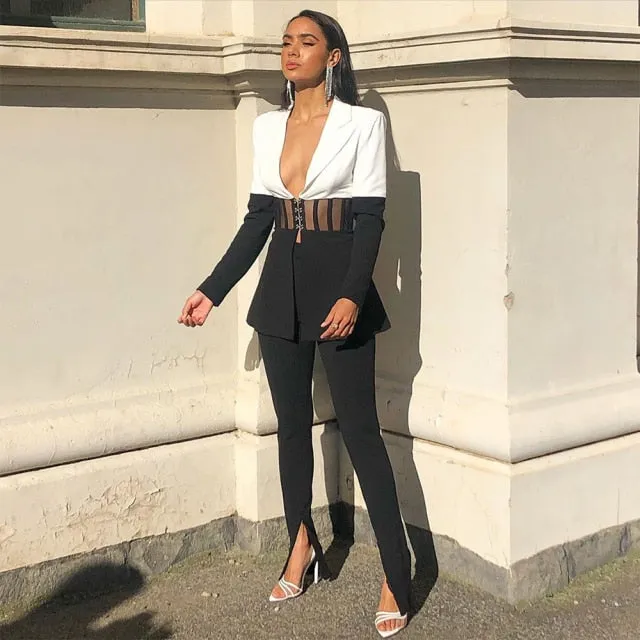 Two Piece Set Women Suit Blazer