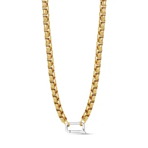 Two-Tone Box Chain Necklace