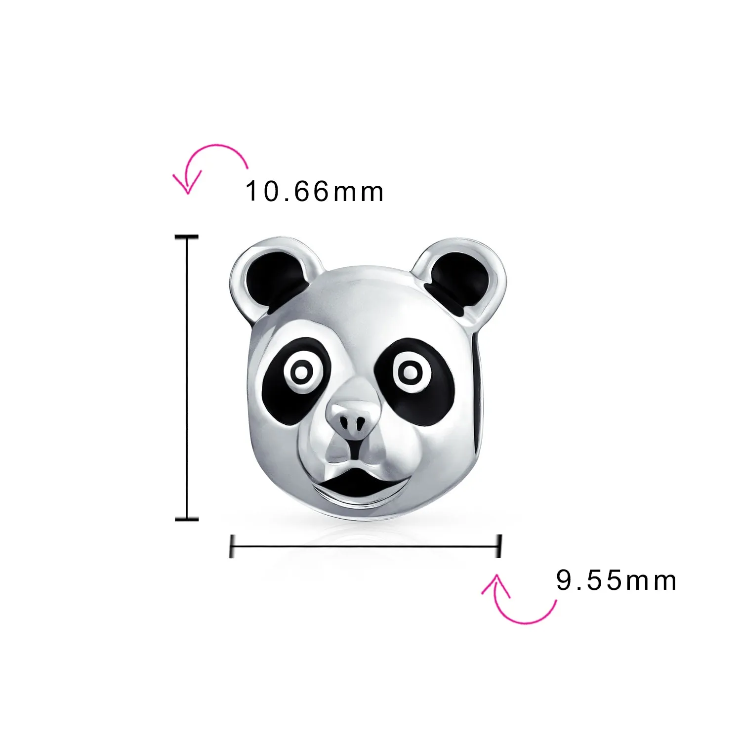 Two Tone Koala Panda Charm Bead for Tween Sterling Silver Fits European Bracelet