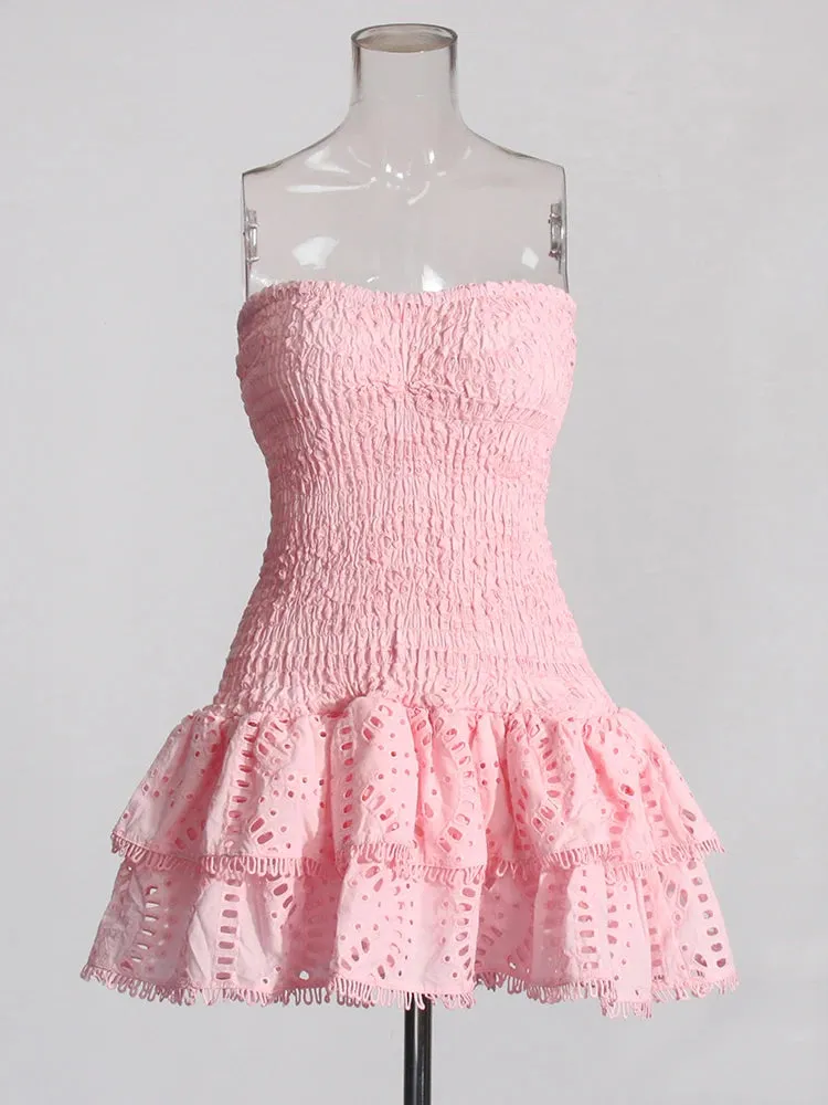 TWOTWINSTYLE Patchwork Folds Casual Dress for Women