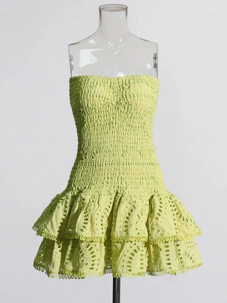 TWOTWINSTYLE Patchwork Folds Casual Dress for Women
