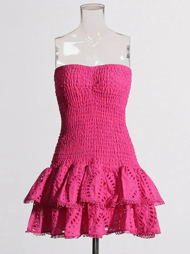 TWOTWINSTYLE Patchwork Folds Casual Dress for Women