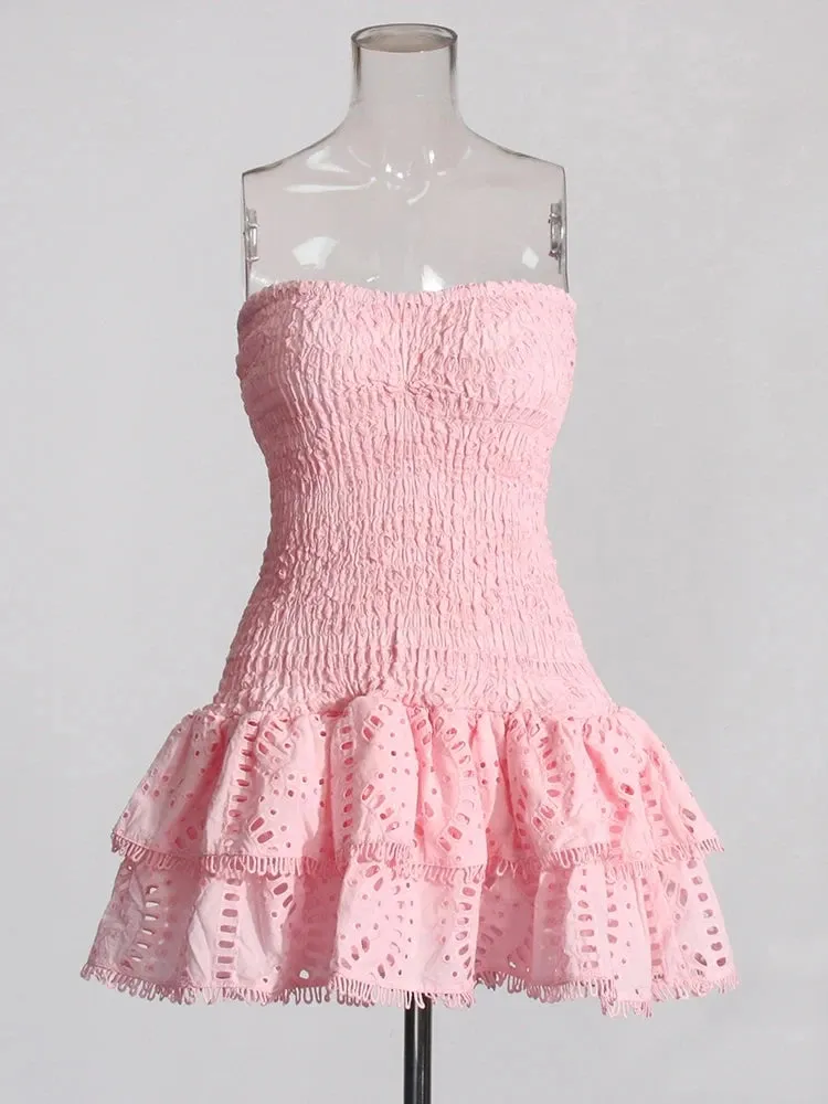 TWOTWINSTYLE Patchwork Folds Casual Dress for Women
