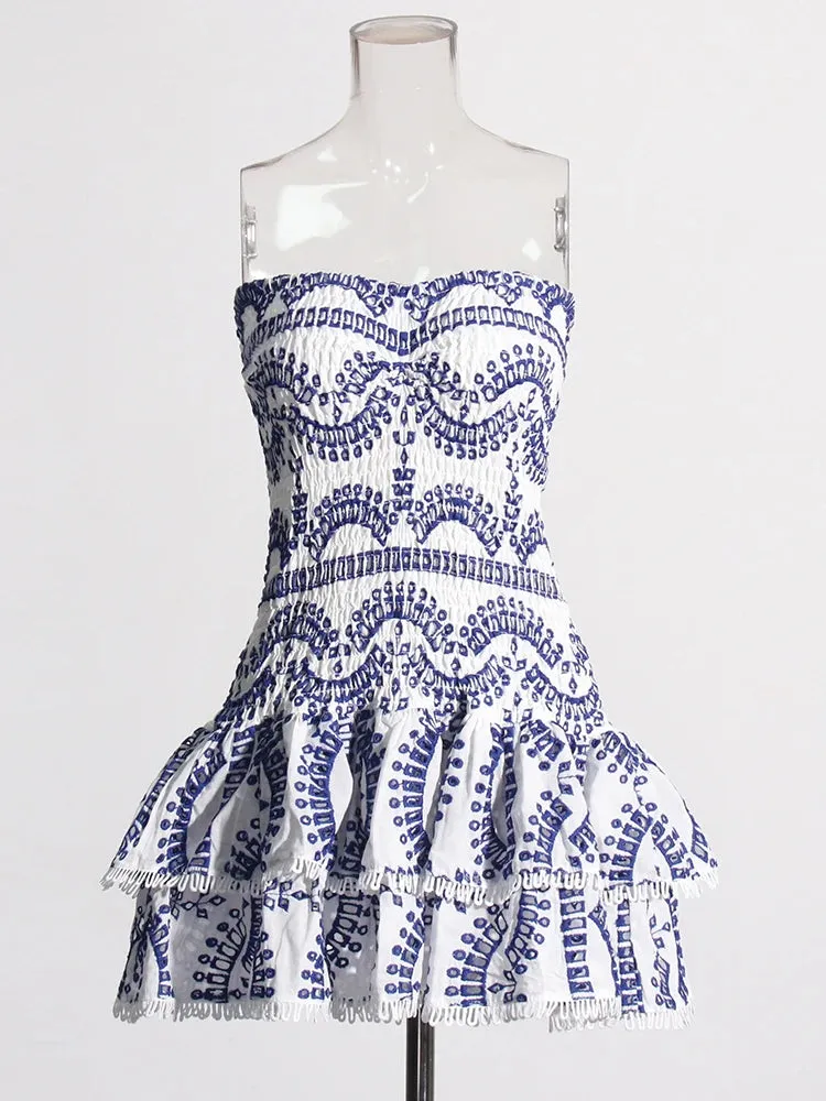 TWOTWINSTYLE Patchwork Folds Casual Dress for Women