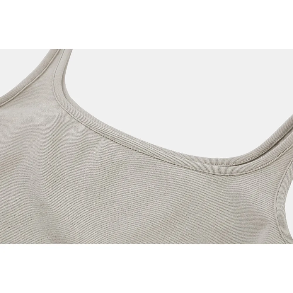 Ubras Simple Thin Strap Slim Fit Vest - White, XL