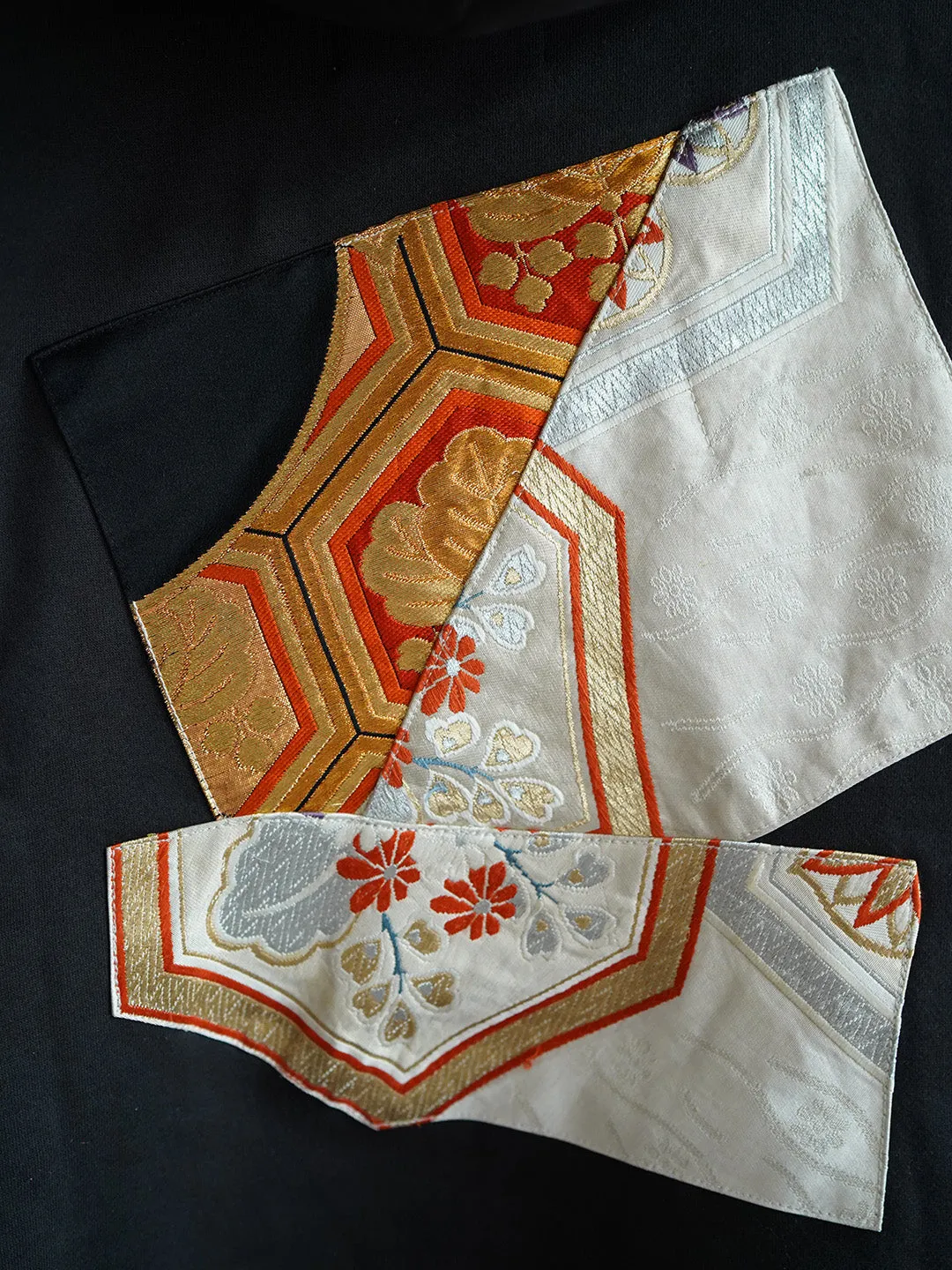 Unlogical Poem Classical Style Brocade Patchwork Black Hoodie