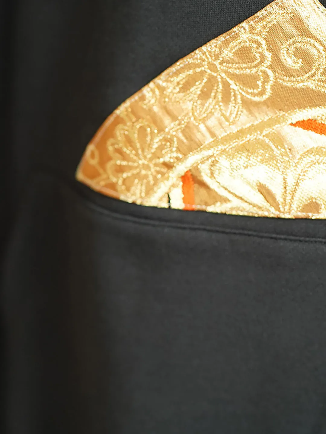 Unlogical Poem Classical Style Brocade Patchwork Black Hoodie
