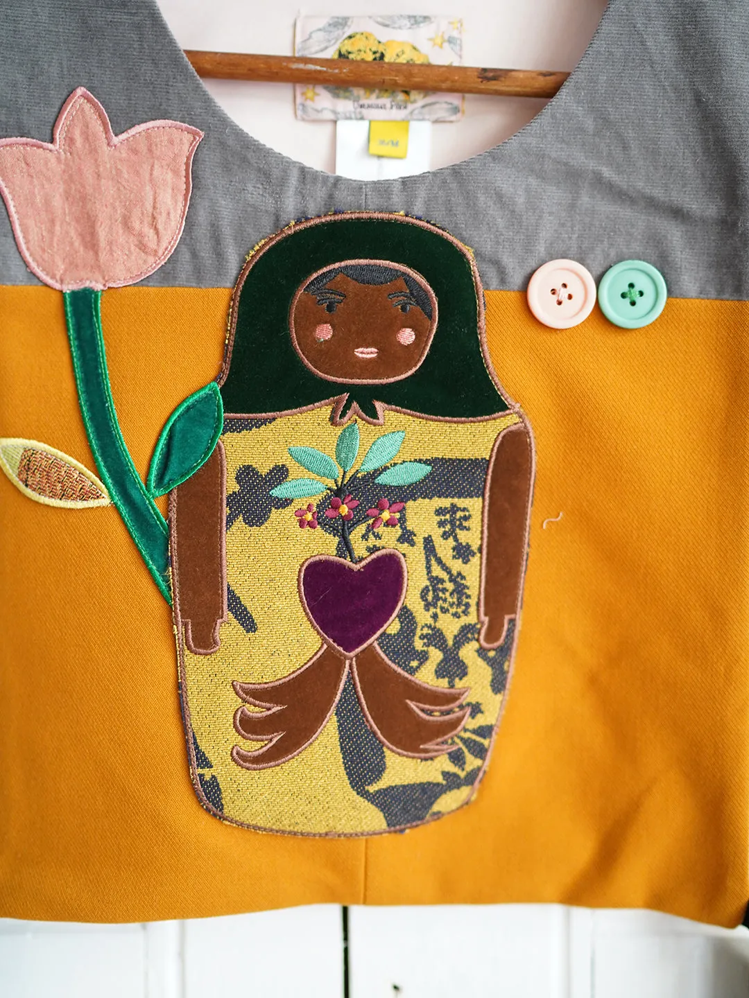 Unlogical Poem Cottage Style Doll Patchwork Embroidery Smock