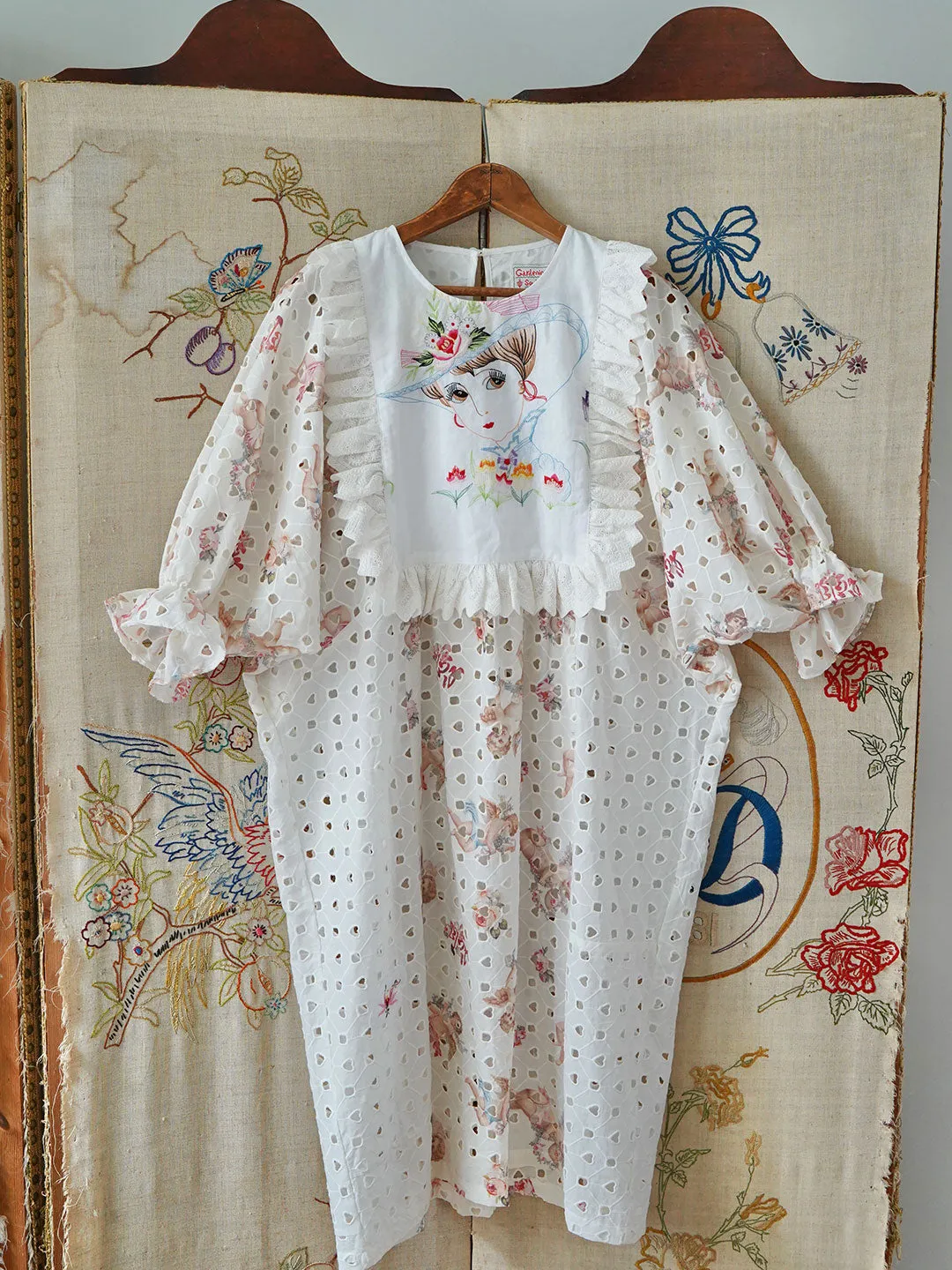 Unlogical Poem Vintage style Illustration Lace Patchwork Dress