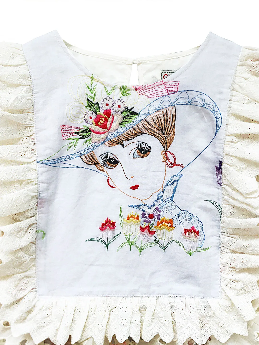 Unlogical Poem Vintage style Illustration Lace Patchwork Dress