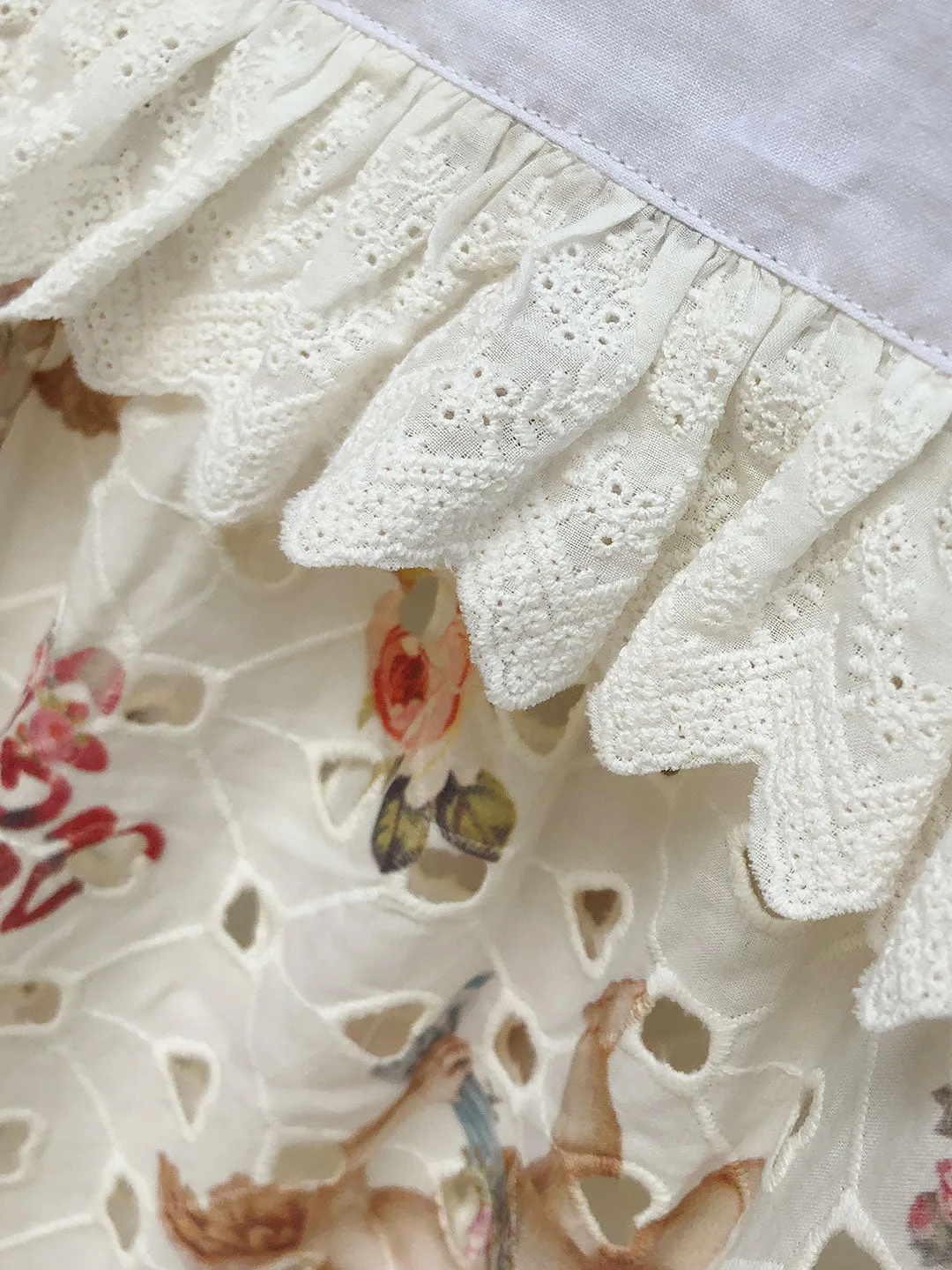 Unlogical Poem Vintage style Illustration Lace Patchwork Dress