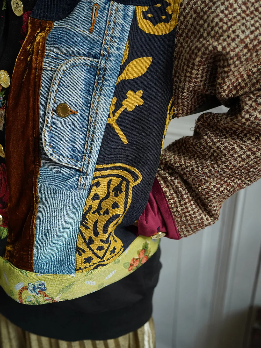 Unlogical Poem Vintage Style Patchwork Jacket