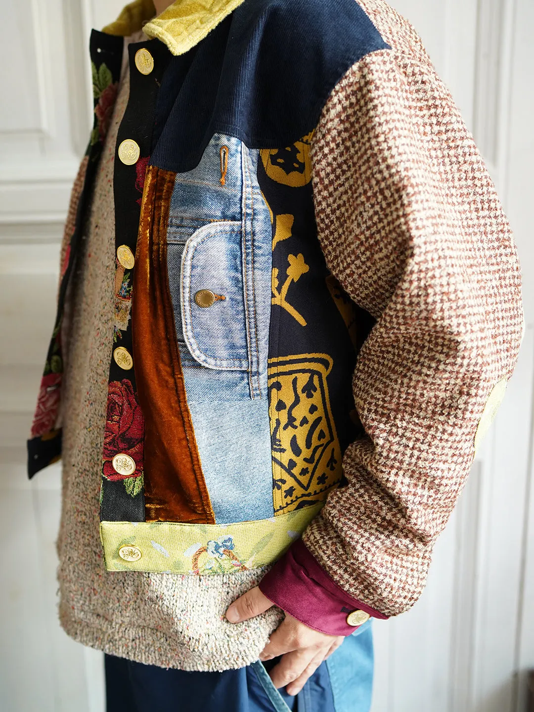 Unlogical Poem Vintage Style Patchwork Jacket