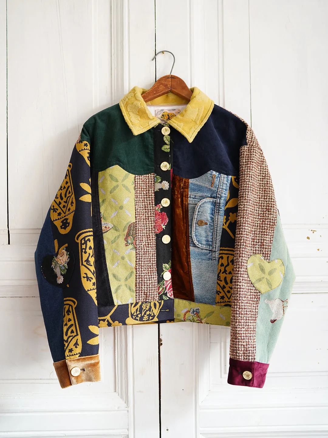 Unlogical Poem Vintage Style Patchwork Jacket