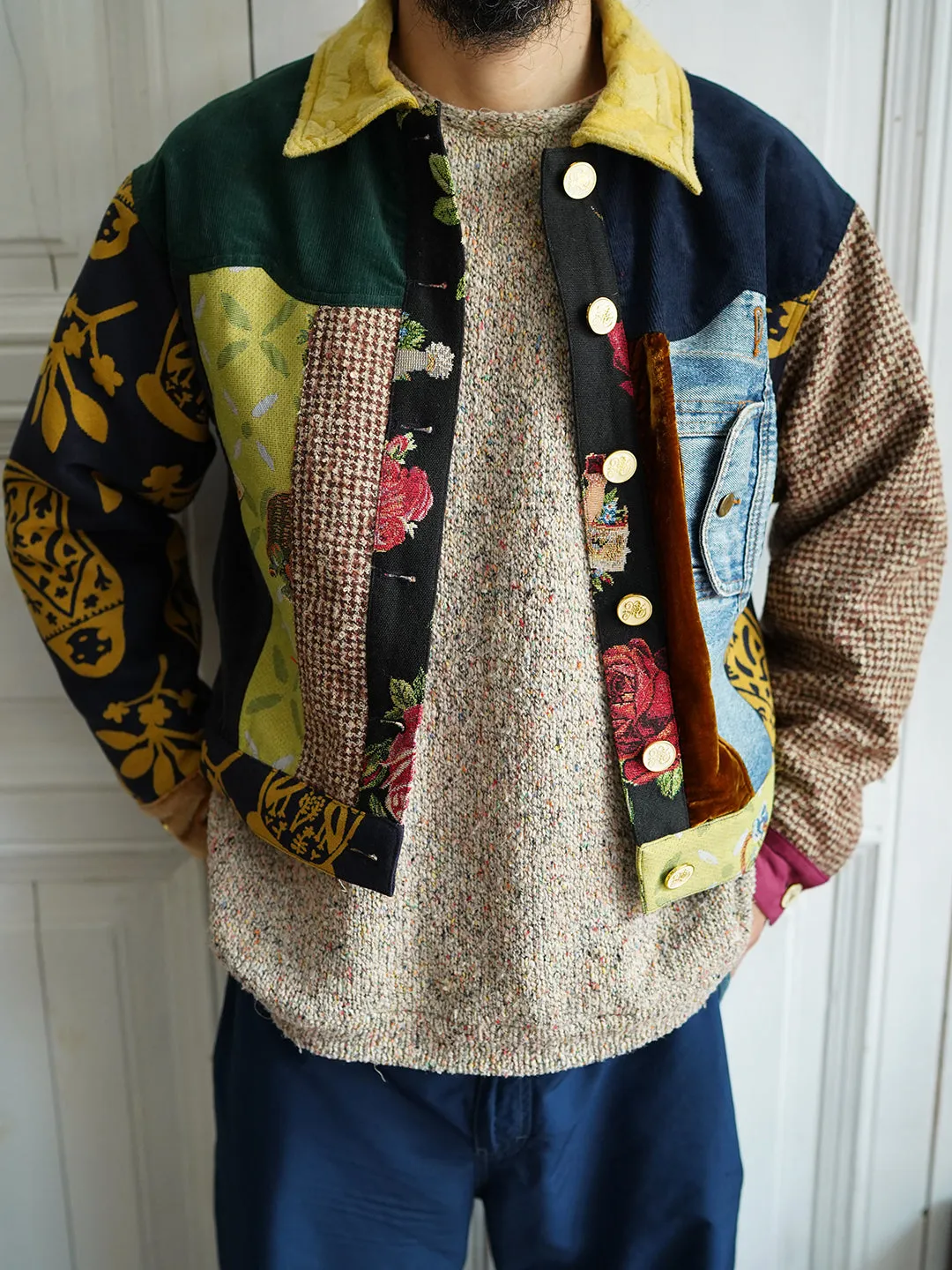 Unlogical Poem Vintage Style Patchwork Jacket