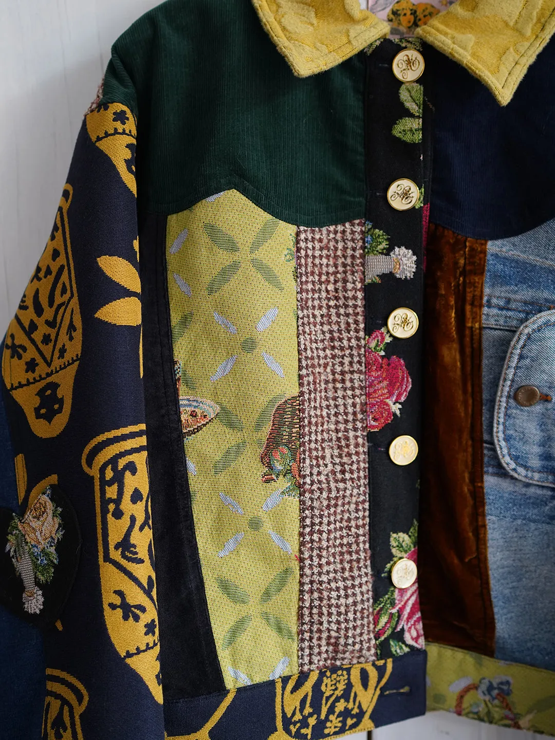 Unlogical Poem Vintage Style Patchwork Jacket