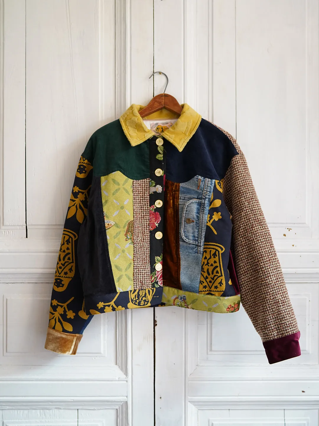 Unlogical Poem Vintage Style Patchwork Jacket