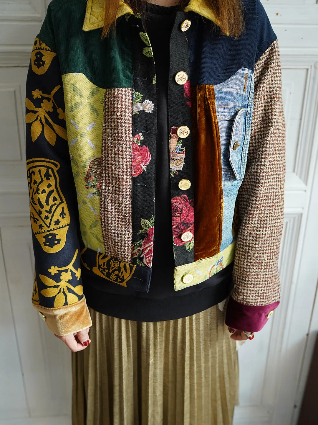Unlogical Poem Vintage Style Patchwork Jacket