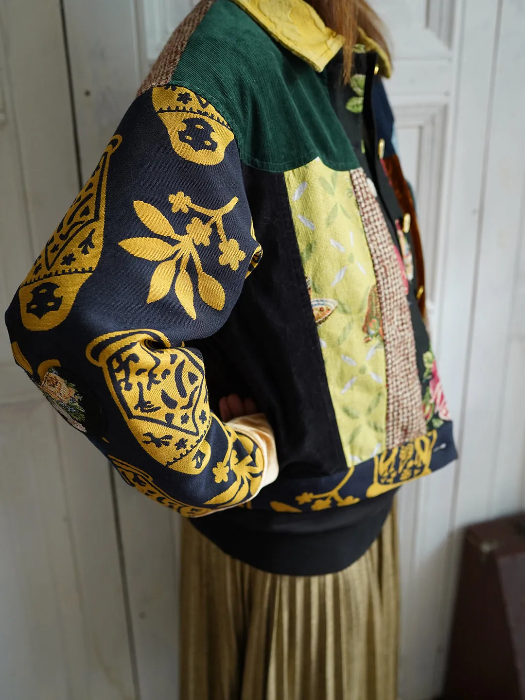 Unlogical Poem Vintage Style Patchwork Jacket