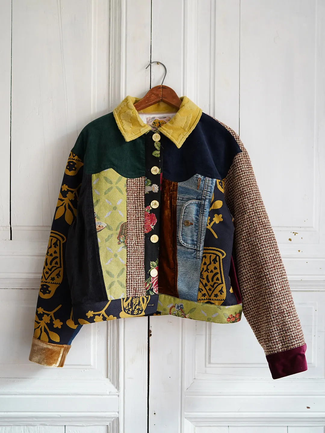 Unlogical Poem Vintage Style Patchwork Jacket