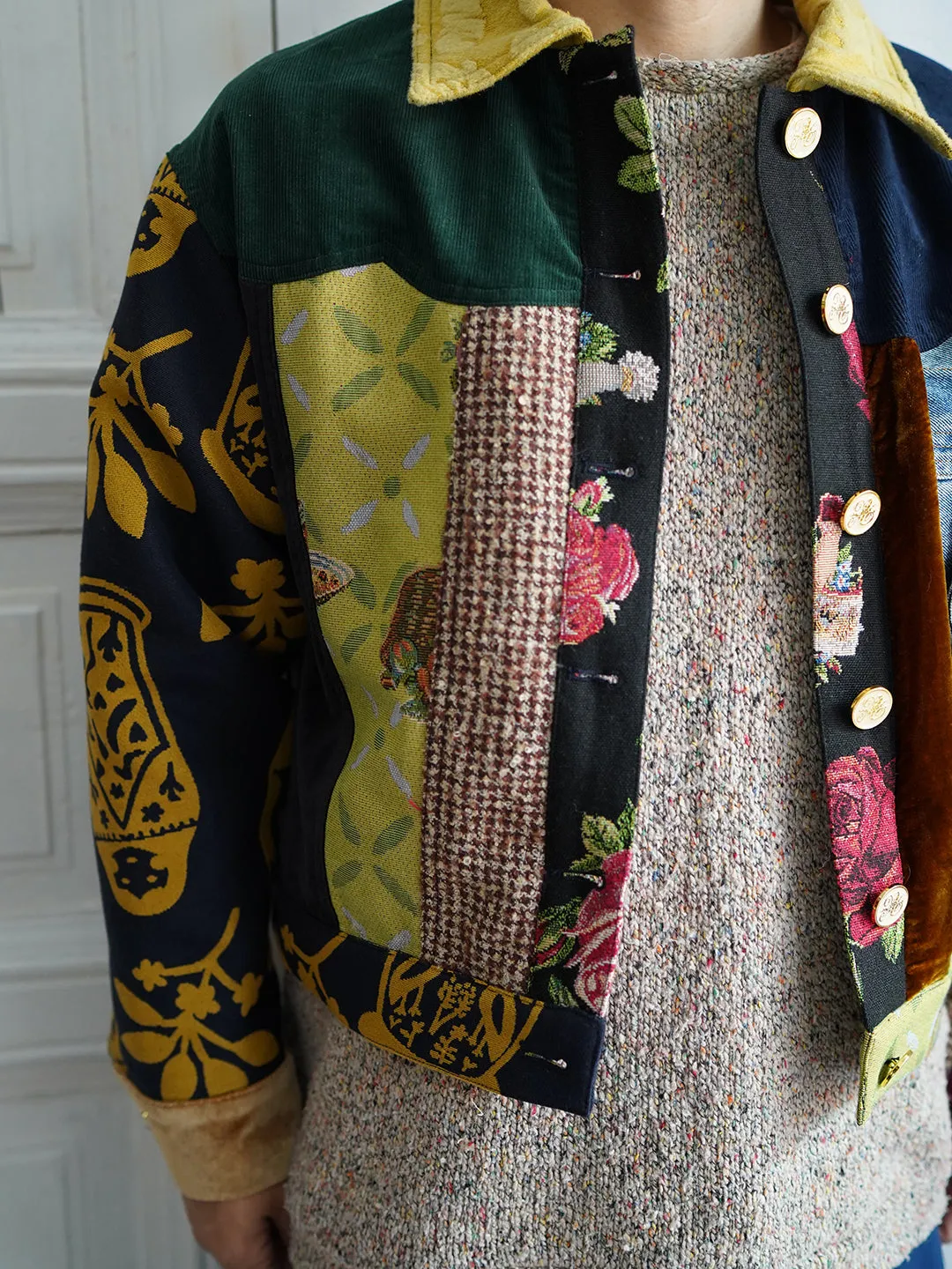 Unlogical Poem Vintage Style Patchwork Jacket