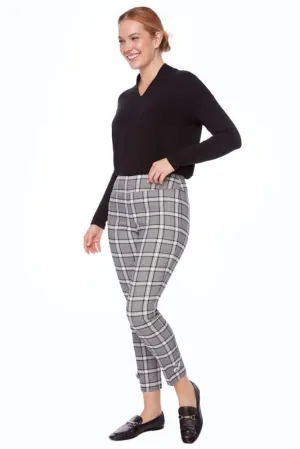 Up - Lenka Metallic Plaid Techno Ankle Pants