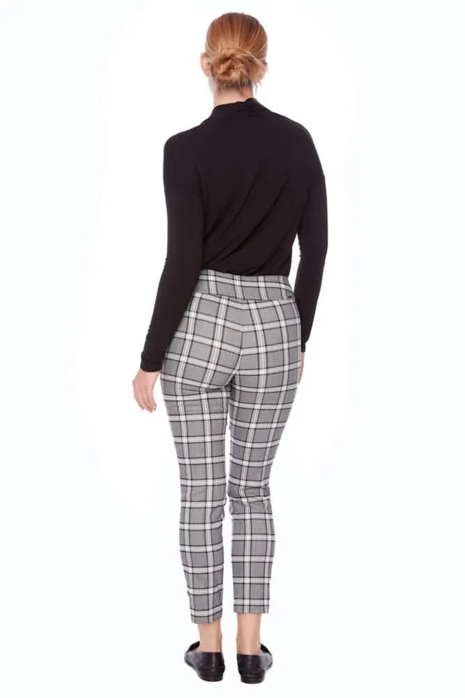 Up - Lenka Metallic Plaid Techno Ankle Pants