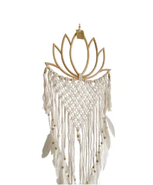 Village - Rattan Lotus & Macrame Hanger SM6