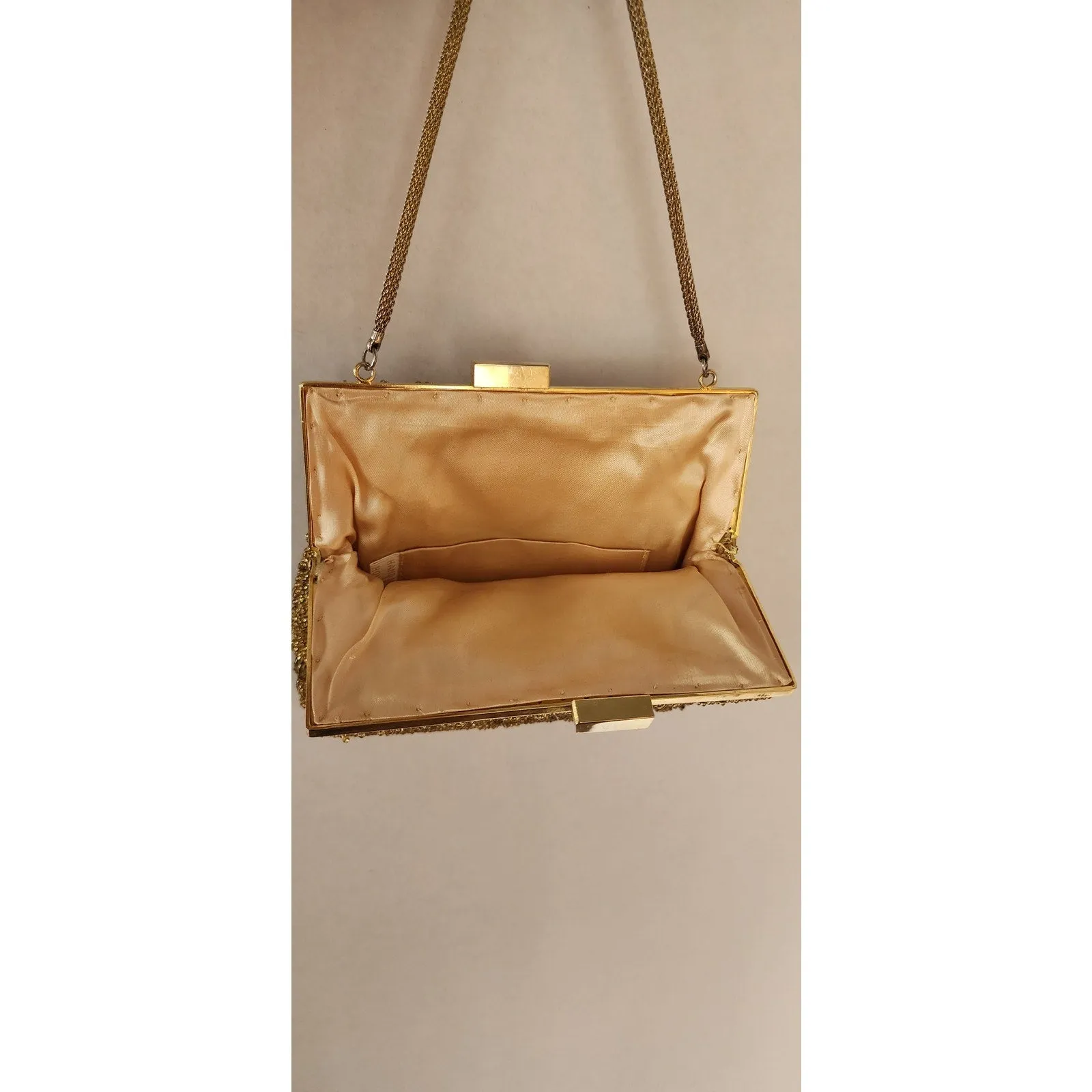 Vintage 50s Evening Bag Beaded Gold