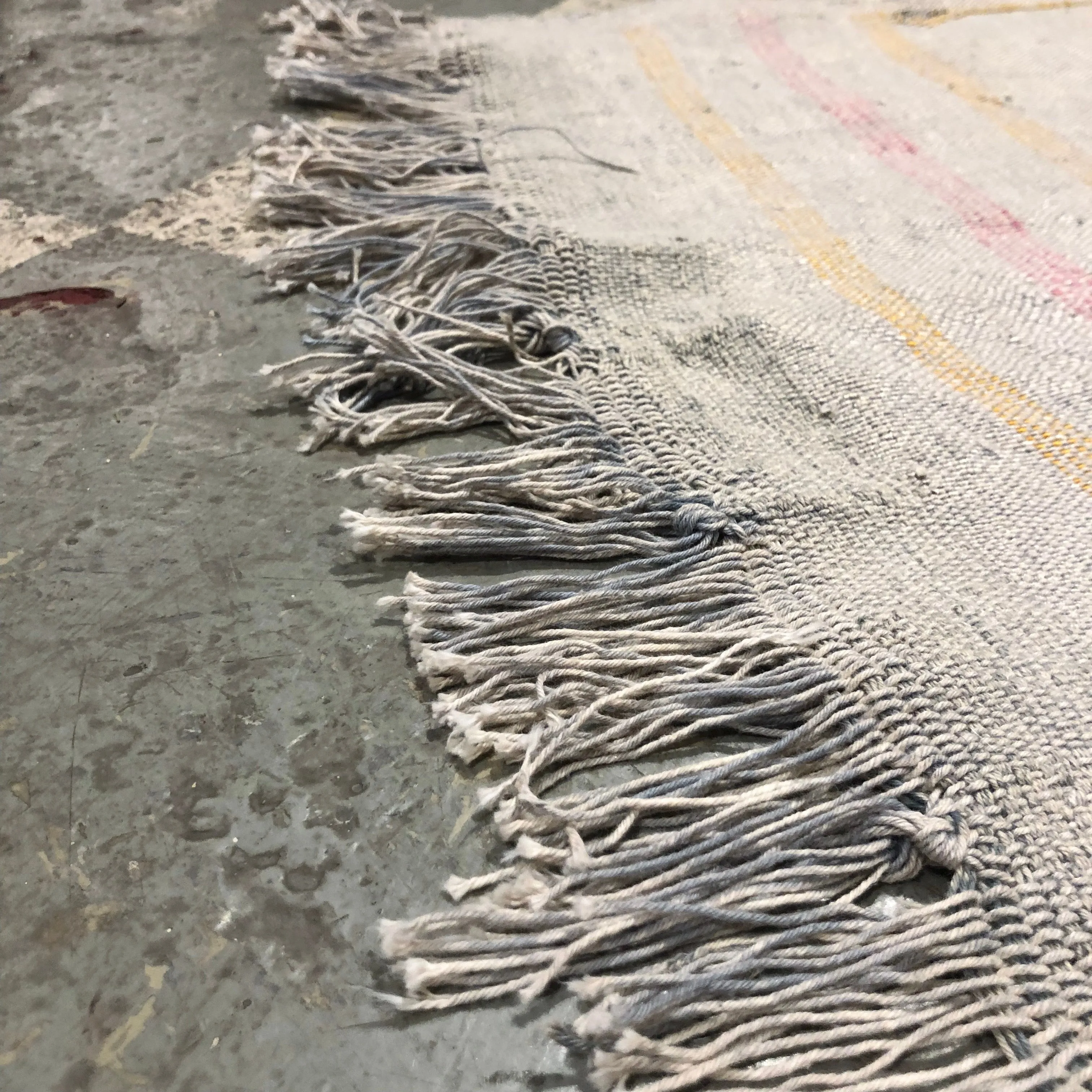 Vintage Handwoven Moroccan Cactus Fiber Rug