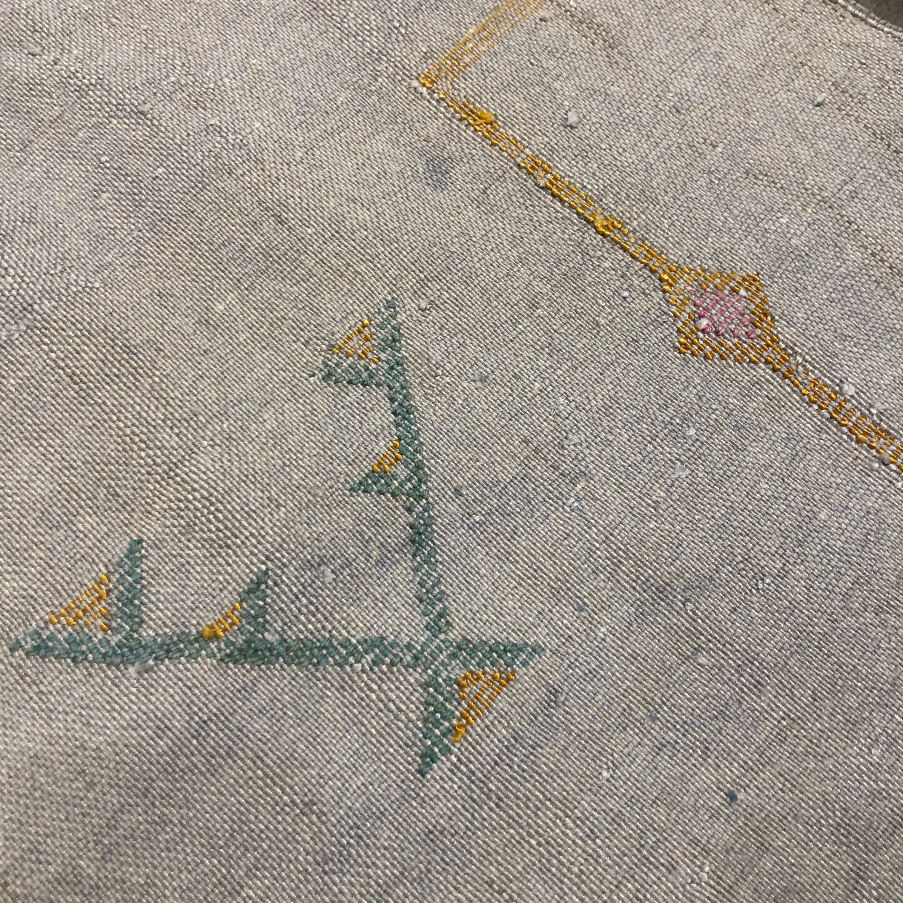 Vintage Handwoven Moroccan Cactus Fiber Rug