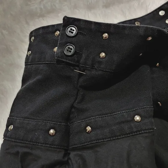 Vintage Illig Studded Ruffle Skirt - Black/Silver