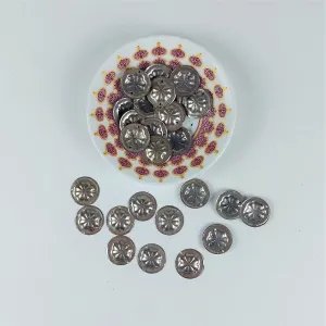 Vintage Kuchi metal decorative plaquette application, 20 mm diameter - pack of 20 grams