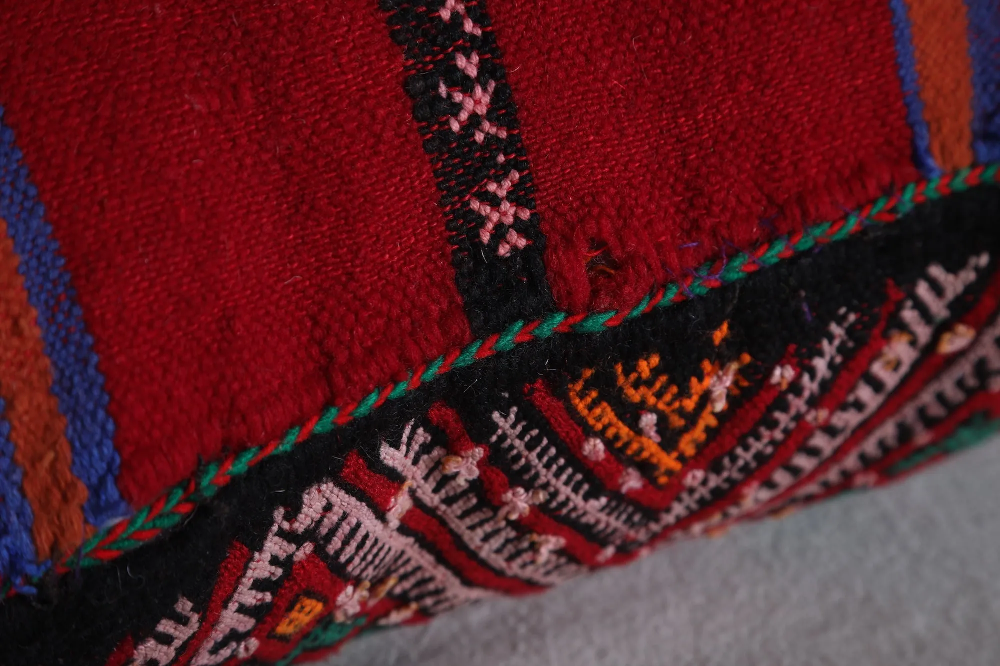 Vintage Moroccan Kilim Pillow 14.9 INCHES X 22.4 INCHES