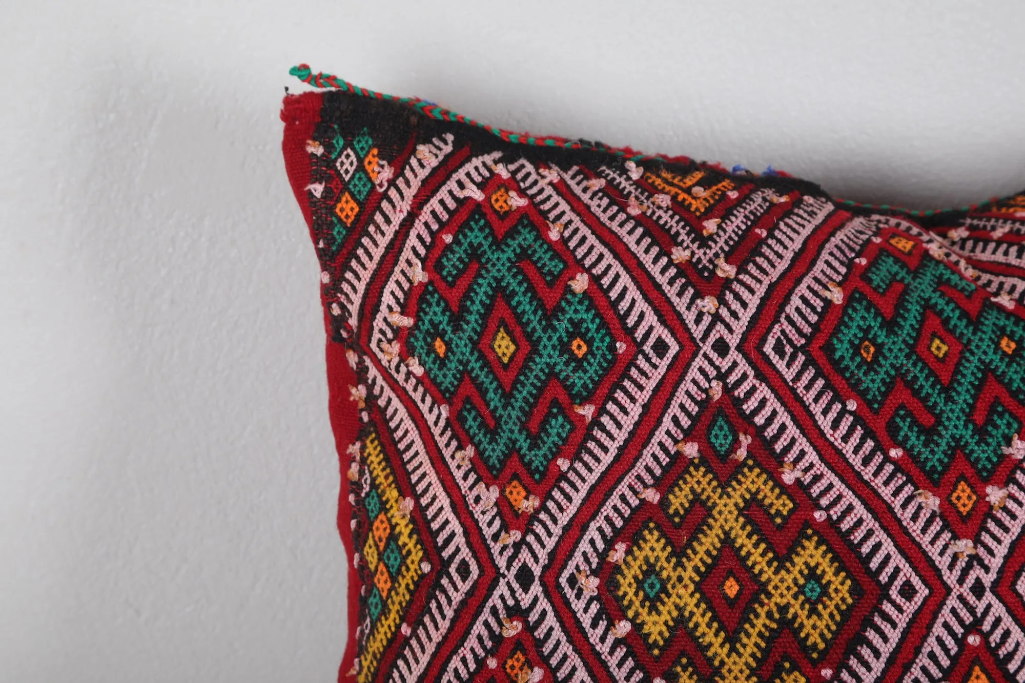 Vintage Moroccan Kilim Pillow 14.9 INCHES X 22.4 INCHES