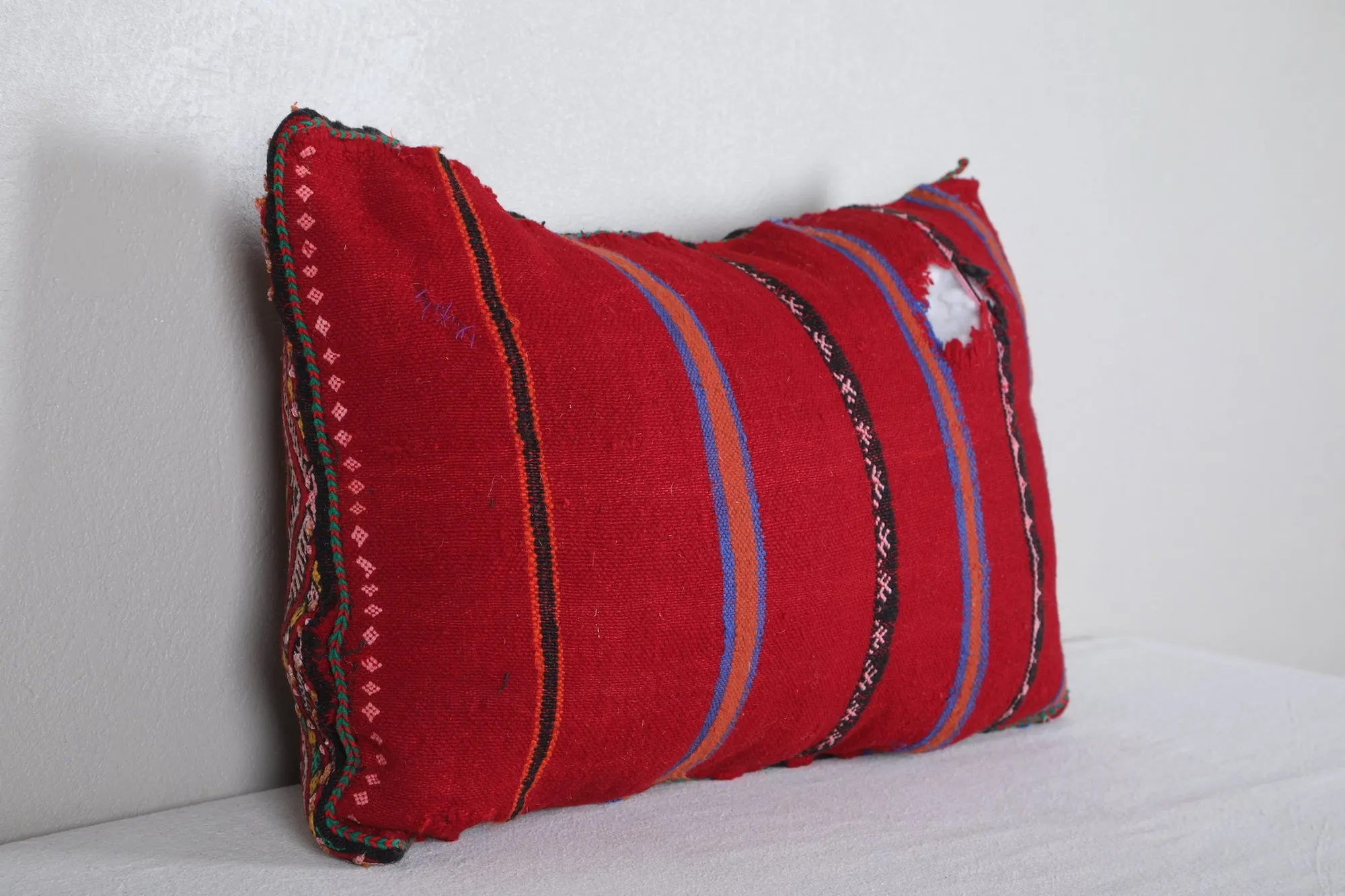 Vintage Moroccan Kilim Pillow 14.9 INCHES X 22.4 INCHES
