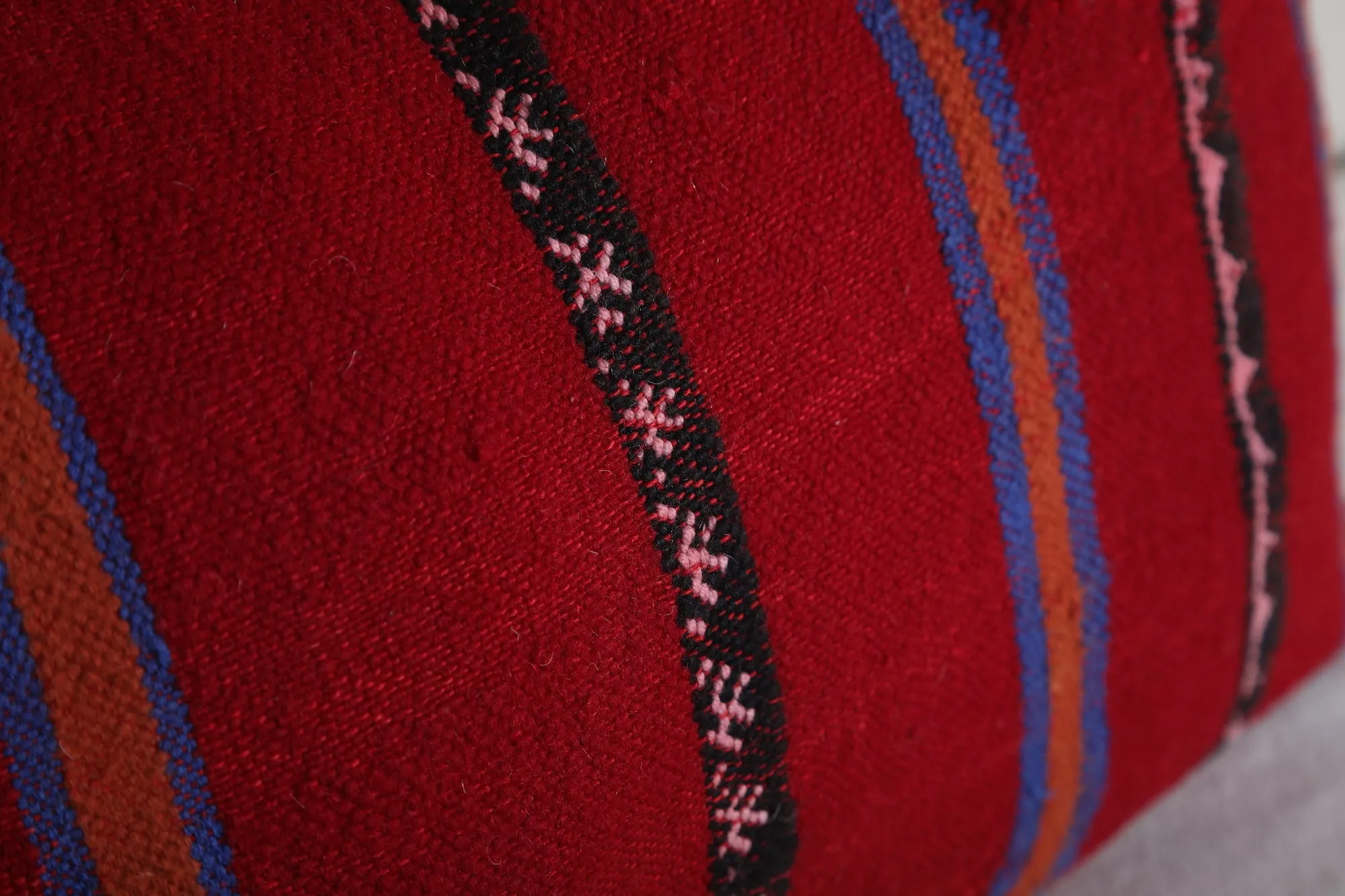 Vintage Moroccan Kilim Pillow 14.9 INCHES X 22.4 INCHES