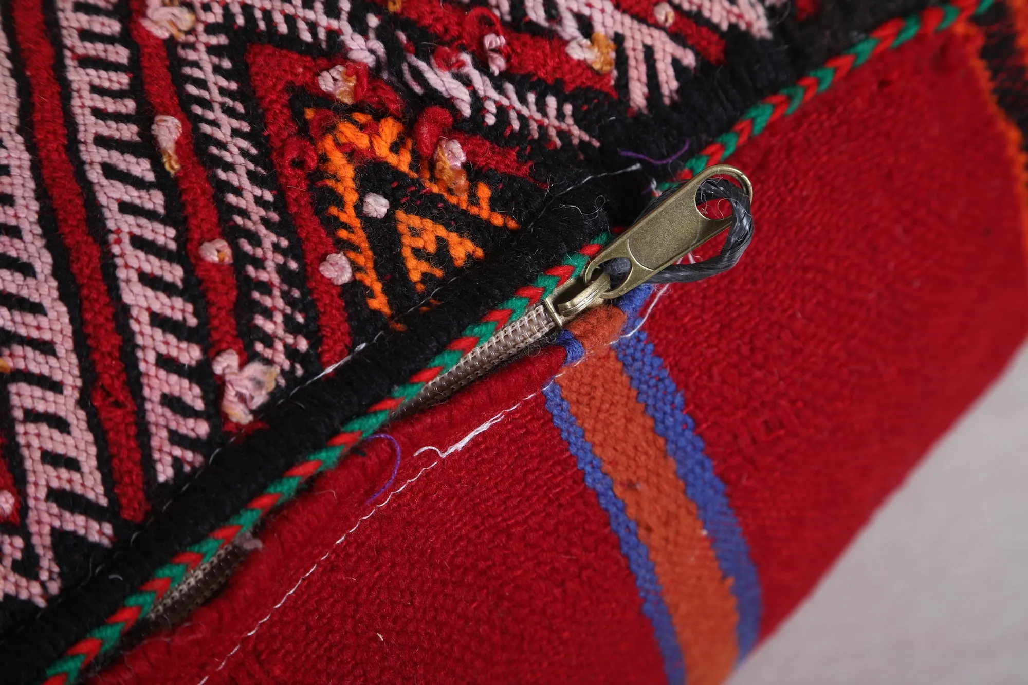 Vintage Moroccan Kilim Pillow 14.9 INCHES X 22.4 INCHES
